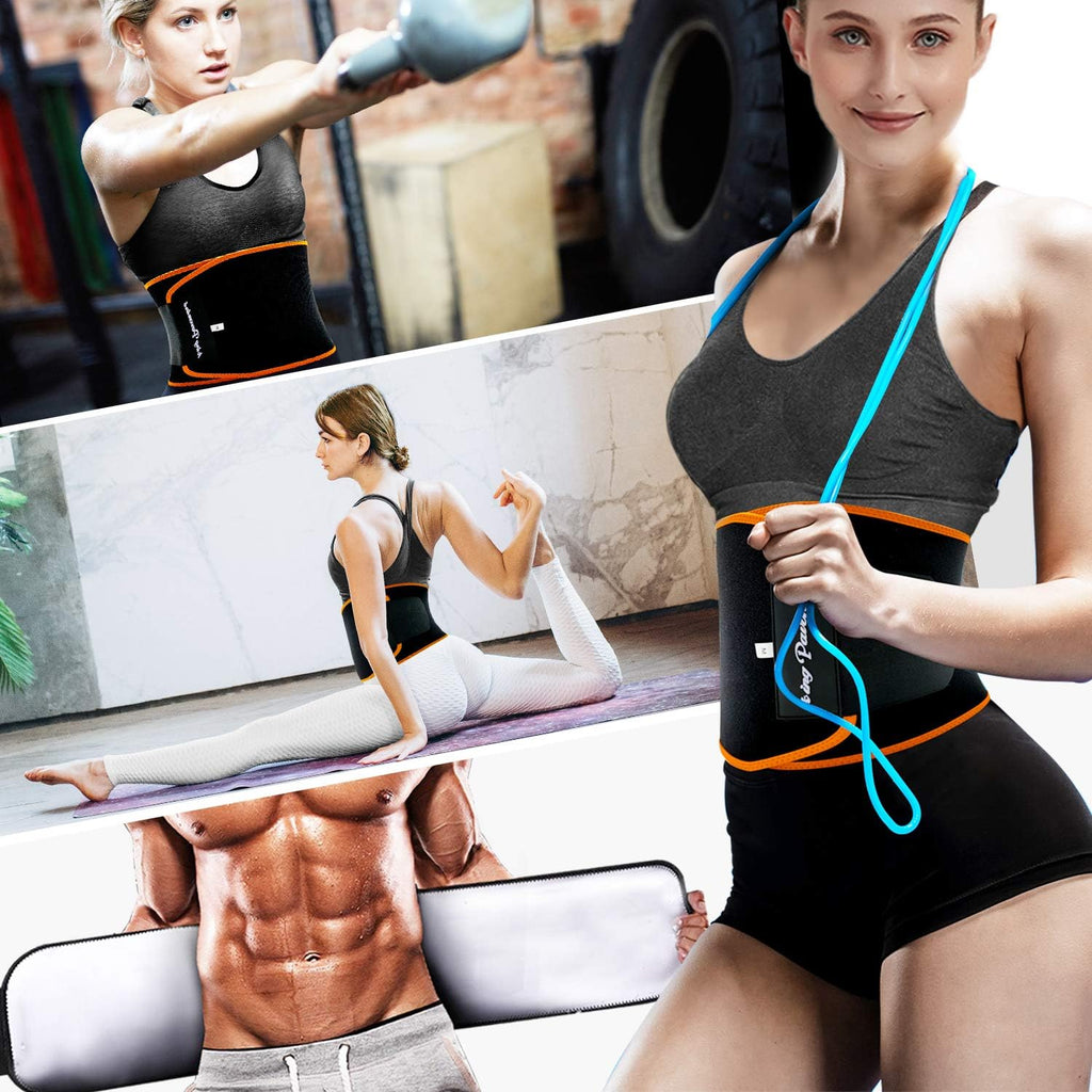 Waist Trainer Sweat Belt – Adjustable Workout Waist Belt for Men & Women, Fitness & Exercise Support
