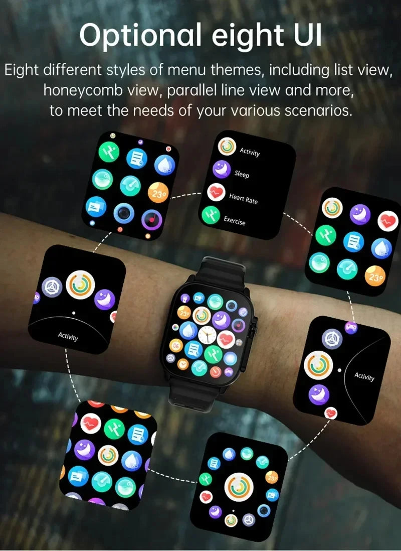 Smart Watch for Men – 2.01" HD Display, Bluetooth Call, Fitness & Health Tracking, 100+ Sports Modes, Android & iOS Compatible