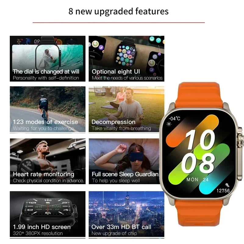 Smart Watch for Men – 2.01" HD Display, Bluetooth Call, Fitness & Health Tracking, 100+ Sports Modes, Android & iOS Compatible