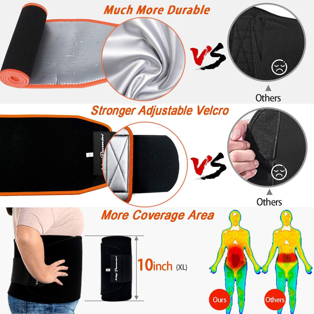 Waist Trainer Sweat Belt – Adjustable Workout Waist Belt for Men & Women, Fitness & Exercise Support