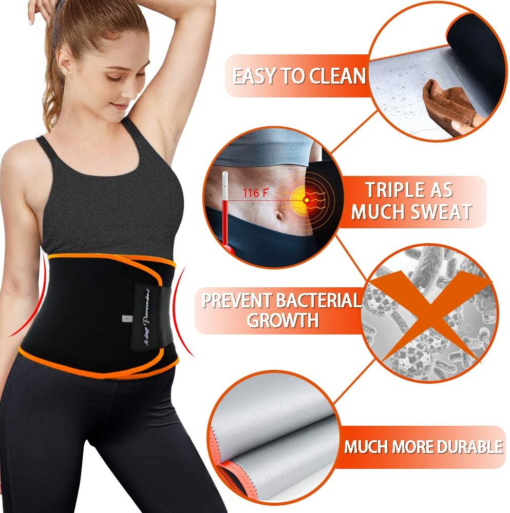 Waist Trainer Sweat Belt – Adjustable Workout Waist Belt for Men & Women, Fitness & Exercise Support